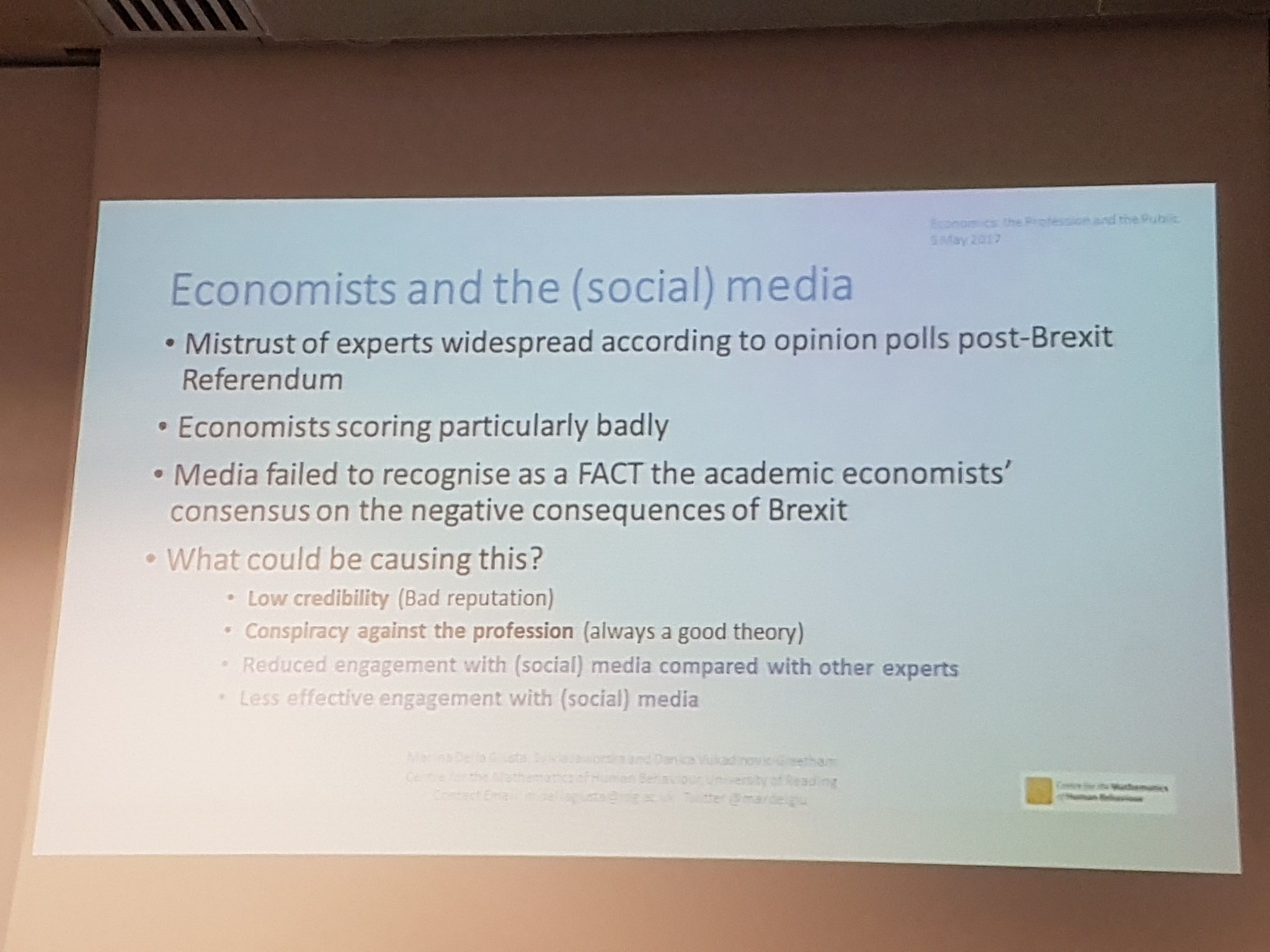 Economists score badly on social media #UnderstandingEcon Marina Della Giusta @economics_net @ING_Economics https://t.co/TJfXV4C77F